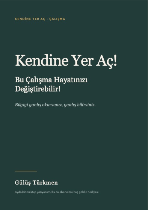 Kendine Yer Aç! çalışmasının kapağı